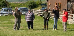 A group of beginners receiving tuition at Ladies Fishing