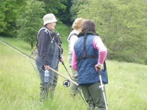 First salmon day Tyne, all ladies wearing a life vest