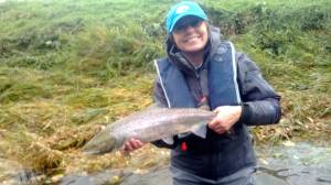 Wearing Patagonia in Spring, Tillmouth, River Tweed