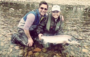 Anne with Lochy fishery manager John Veitch 